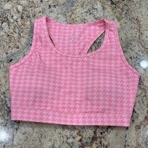 ZELOS Pink Houndstooth Quick Dry Sports Top Size Small